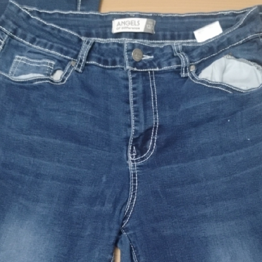 Angels Women's Deep Blue Straight Leg Jeans